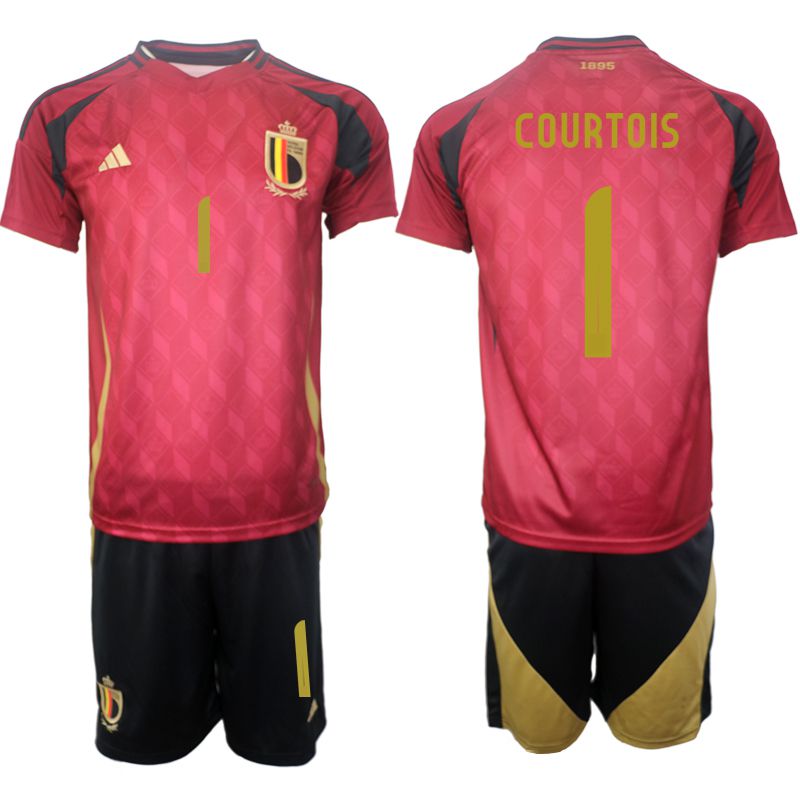 Men 2024-2025 Season Belgium home red #1 Soccer Jersey->belgium jersey->Soccer Country Jersey